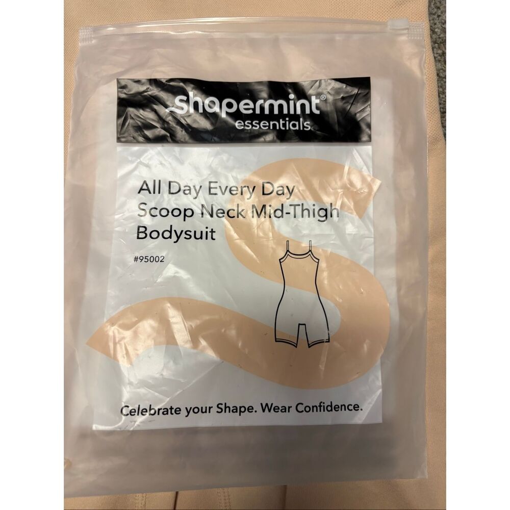 Shapermint essentials all day every day, scoop neck, mid thigh, bodysuit size M - Picture 8 of 10